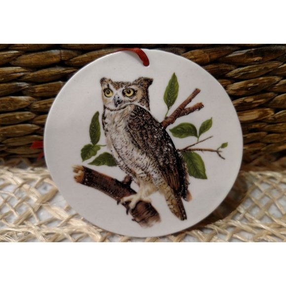 SET/2 Vintage Keramos Industries Handmade Porcelain Owl Ornaments - Picture 2 of 6